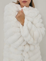 Apres Premium Stacked Fur Coat | Winter White