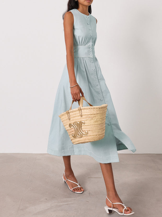Arania Linen Contrast Trim Dress | Seabreeze