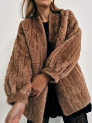 Vail Chic Fur Cardigan Coat | Camel