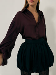 Fiori Flowing Volume Sleeve Blouse | Merlot