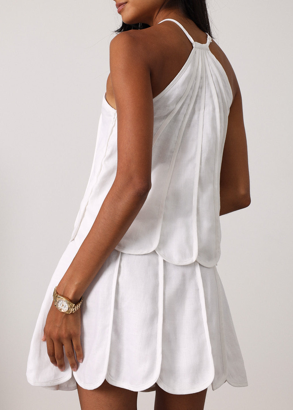 Avina Panelled Resort Skirt | White