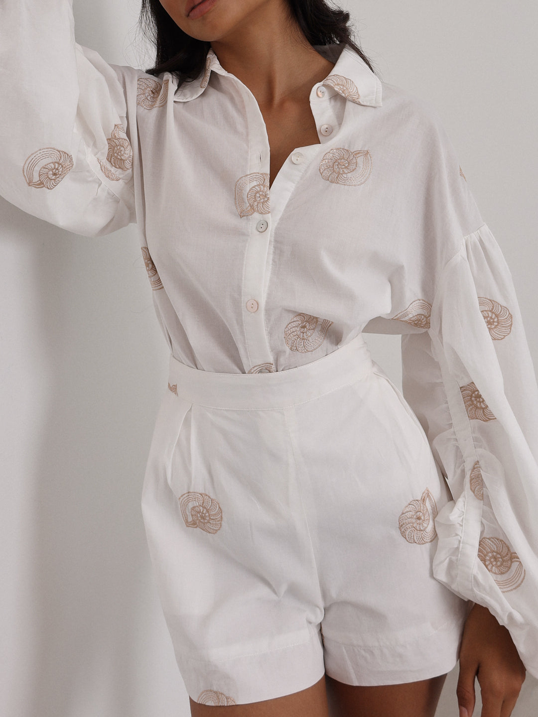 Avia Embroidered Cotton Shorts | White