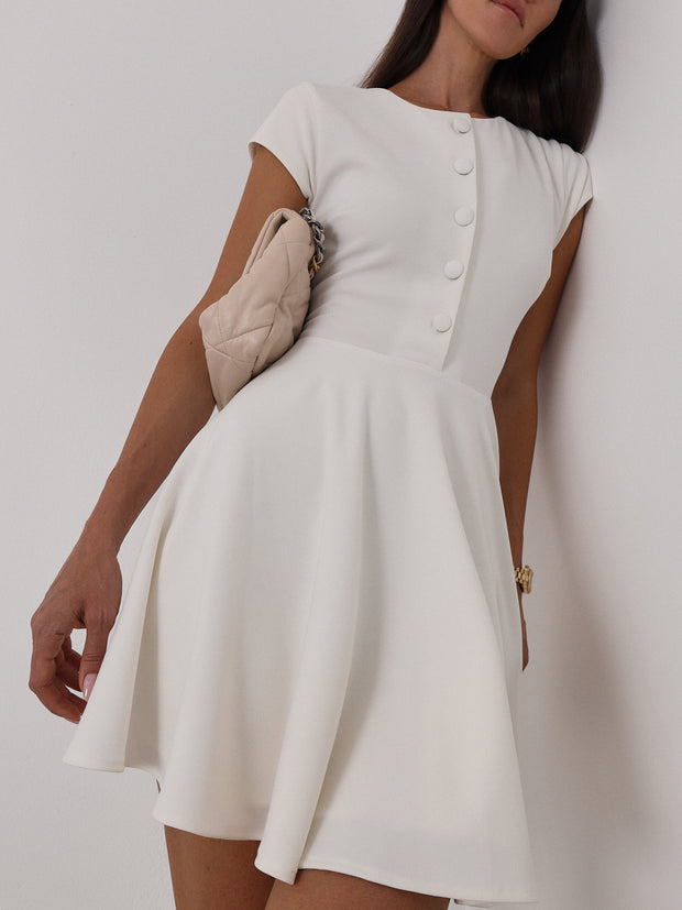 Braxton Cap Sleeve Icon Dress | Blanche White