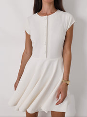 Braxton Cap Sleeve Icon Dress | Blanche White