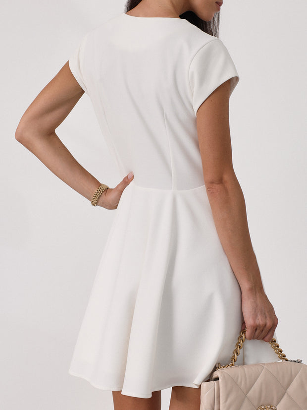 Braxton Cap Sleeve Icon Dress | Blanche White