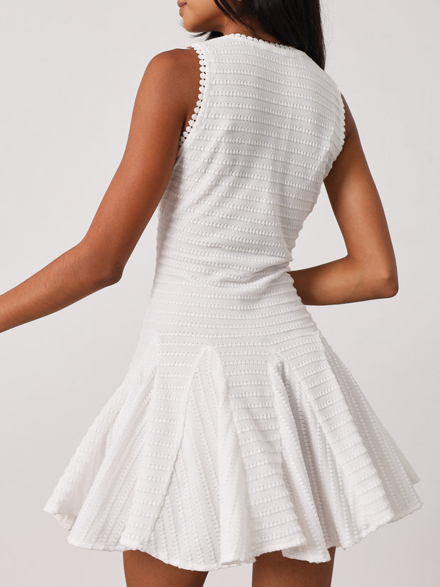 Camille Knitted Elegance Dress | White