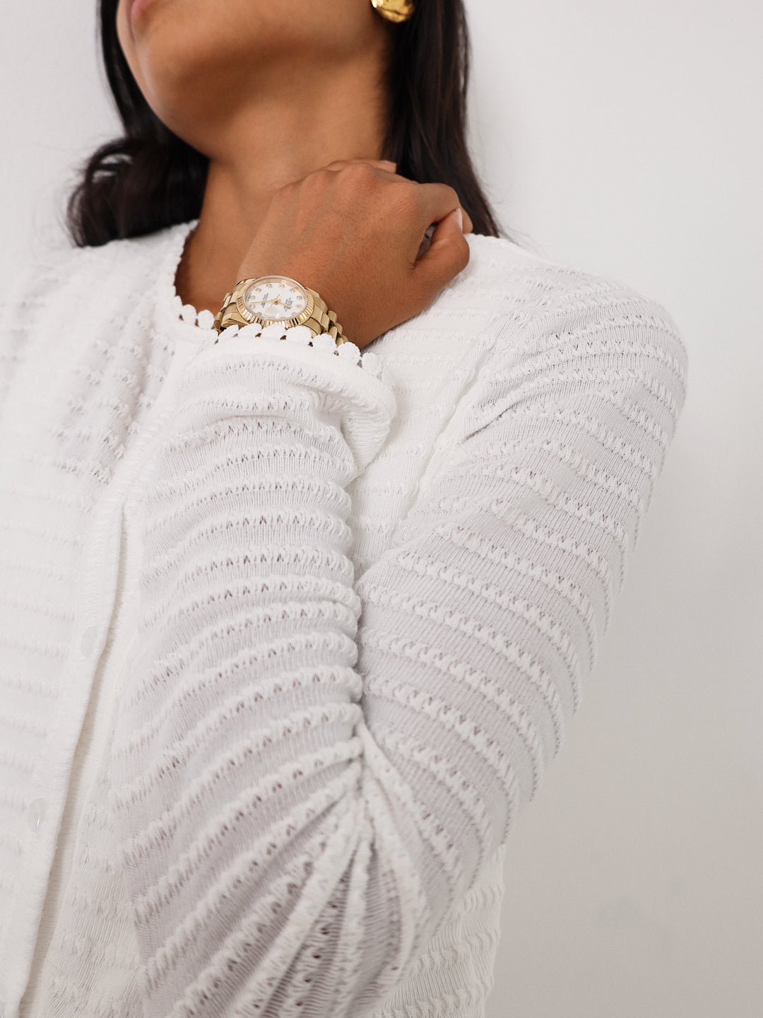 Camille Knitted Summer Cardigan |  White