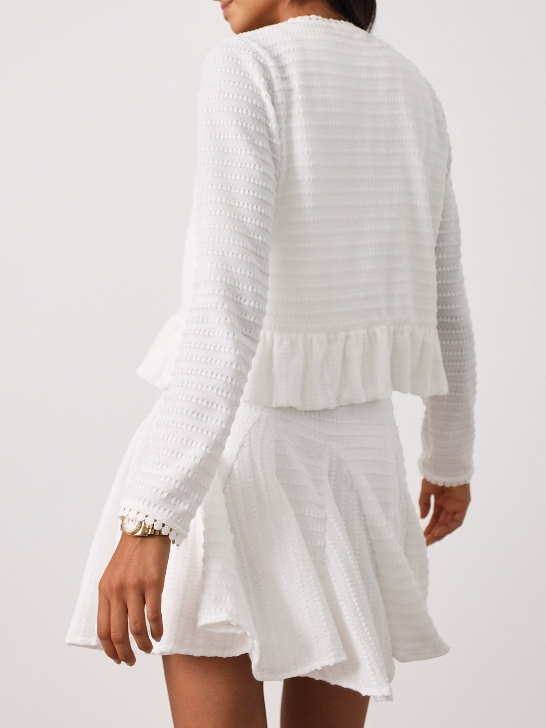 Camille Knitted Elegance Dress | White
