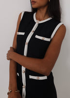 Carlton Pearl Button Cover up Dress | Black