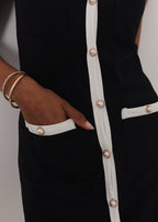 Carlton Pearl Button Cover up Dress | Black