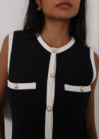 Carlton Pearl Button Cover up Dress | Black