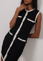 Carlton Pearl Button Cover up Dress | Black