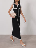 Carlton Contrast Maxi Dress | Black & White