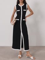 Carlton Contrast Maxi Dress | Black & White