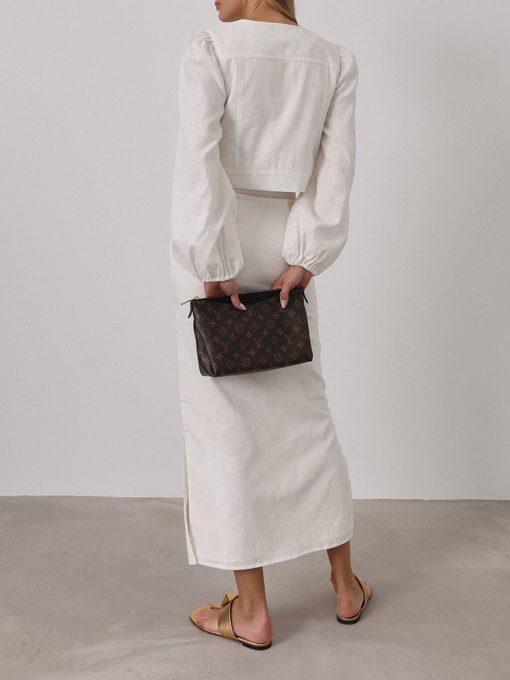 Carra Linen Button Through Skirt | Ivory