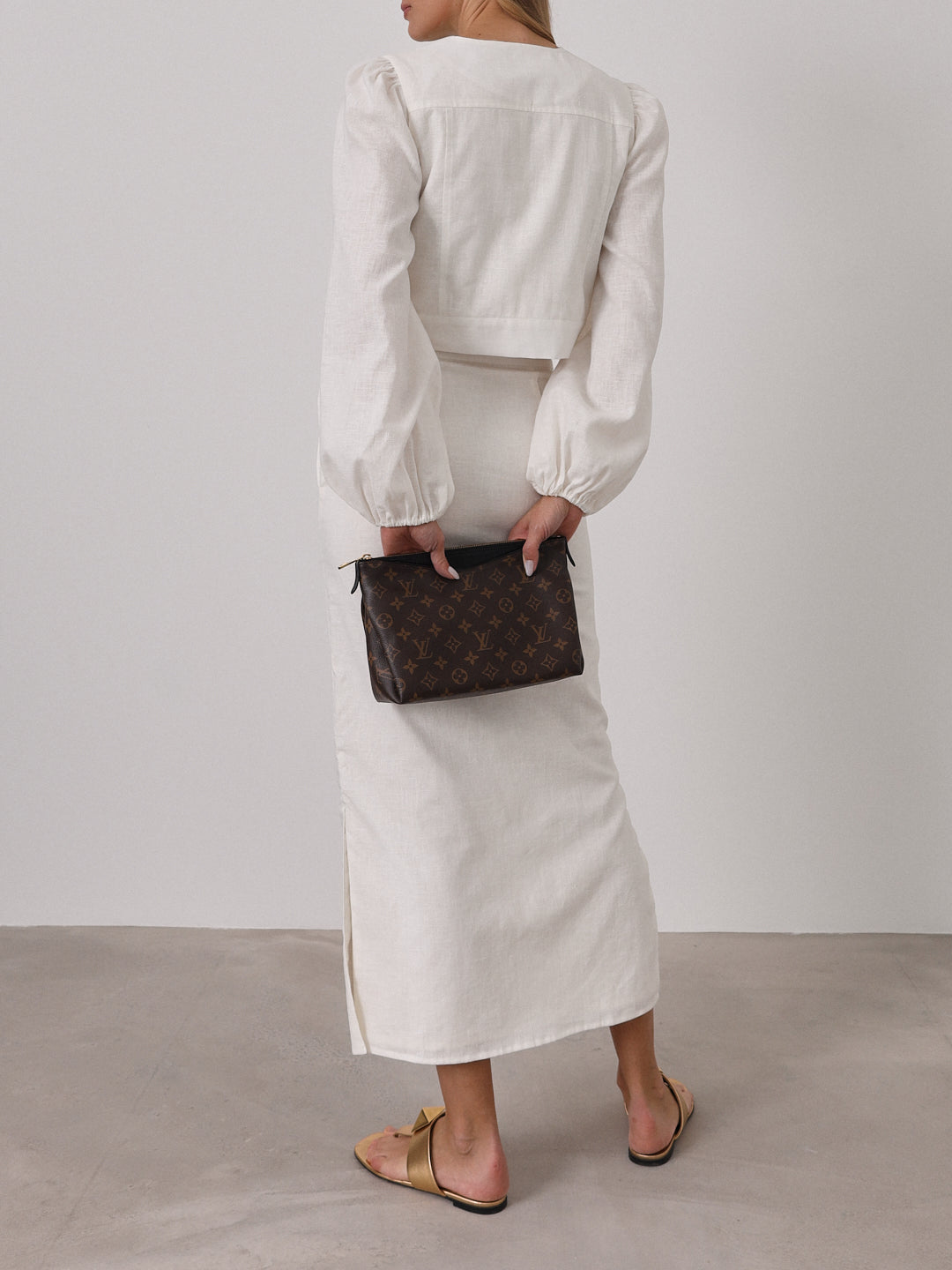 Carra Linen Button Through Skirt | Ivory