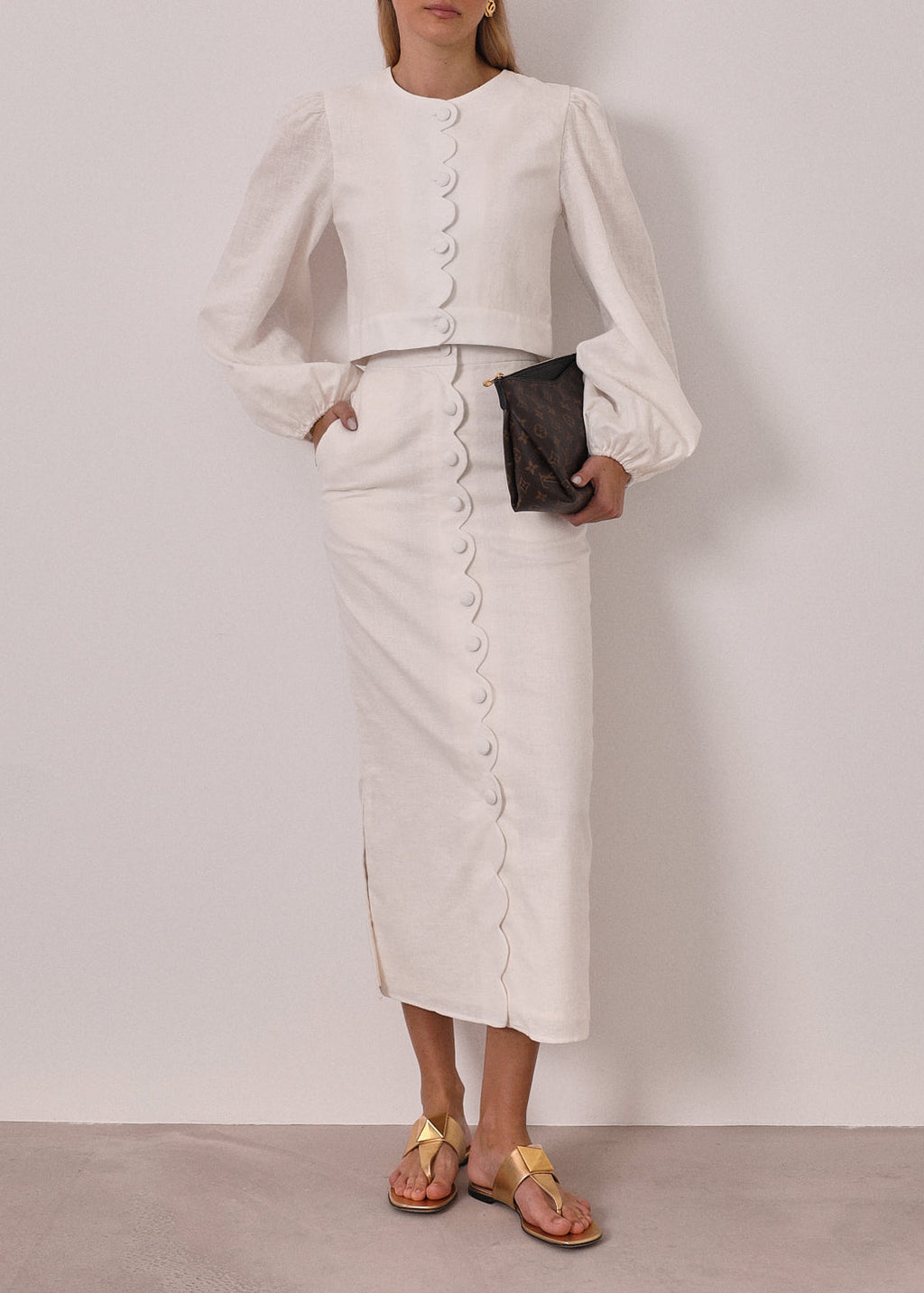 Carra Linen Spring Jacket | Ivory