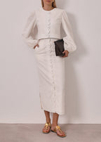 Carra Linen Spring Jacket | Ivory