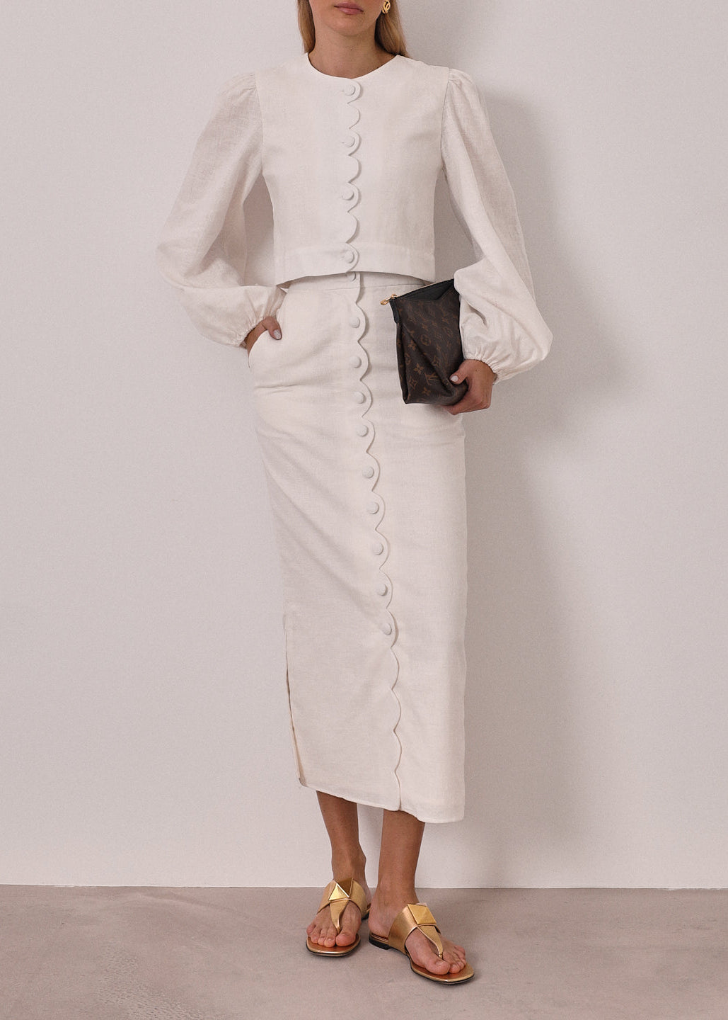 Carra Linen Spring Jacket | Ivory