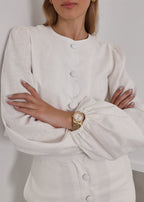 Carra Linen Spring Jacket | Ivory