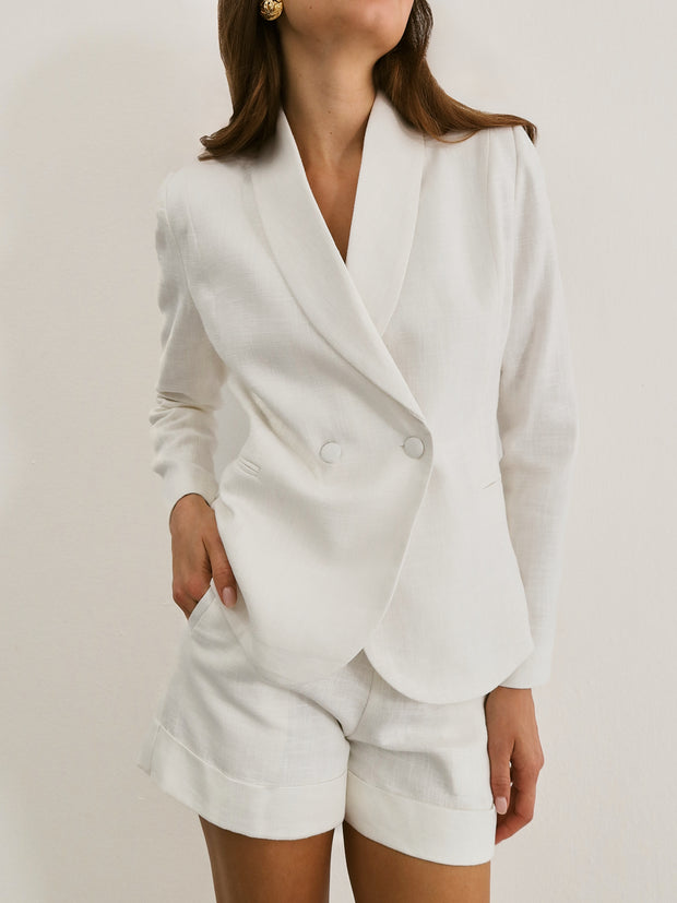 Chelsea Premium Blend Jacket | Ivory White