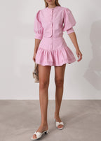 Cici Stripe Frill Skort | Candy Pink
