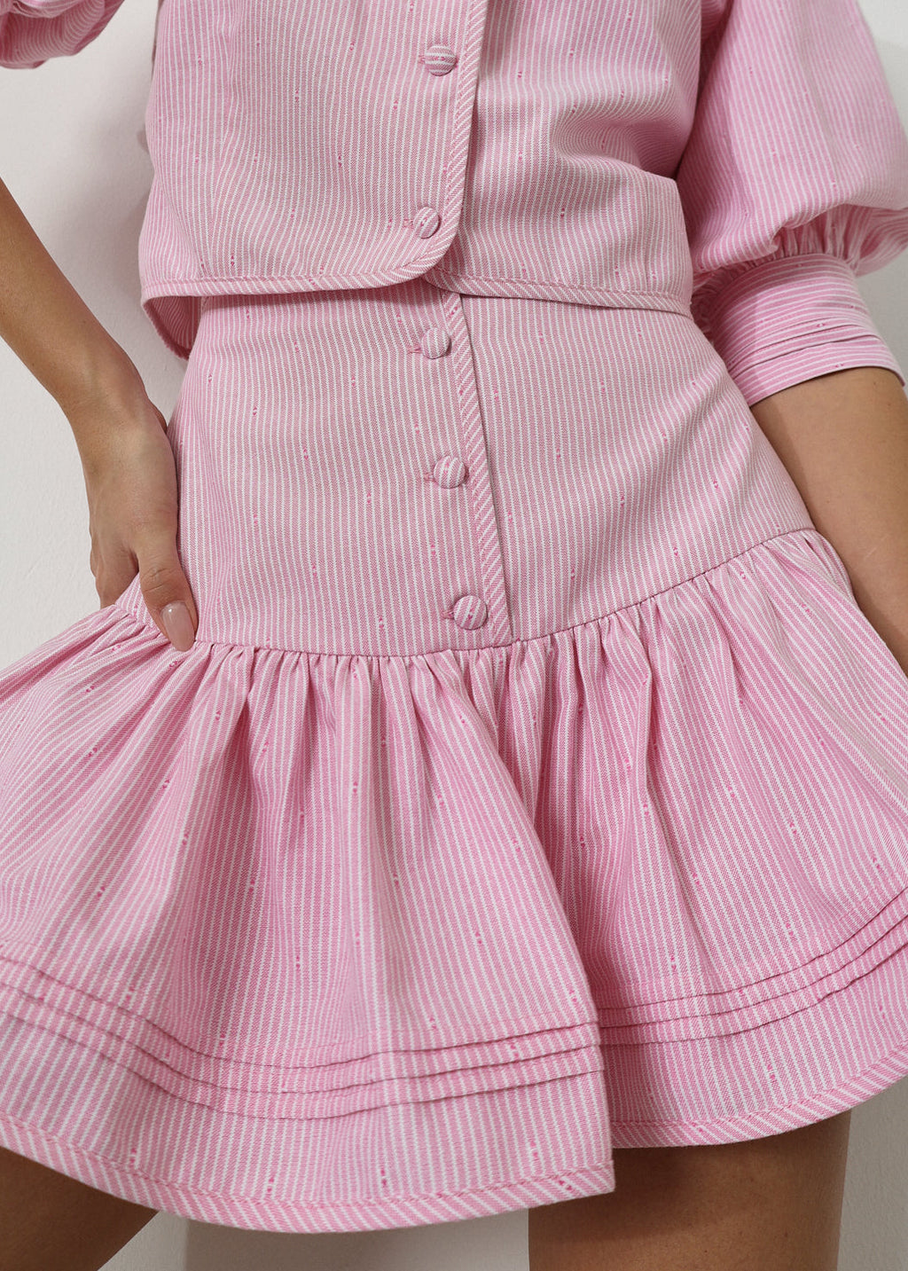 Cici Stripe Frill Skort | Candy Pink