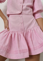 Cici Stripe Frill Skort | Candy Pink
