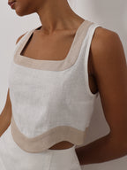 Cleo Contrast Wave Top | Café Au Lait