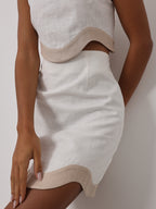 Cleo Contrast Wave Skirt | Café Au Lait