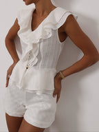 Colette High Waist Shorts | Ivory