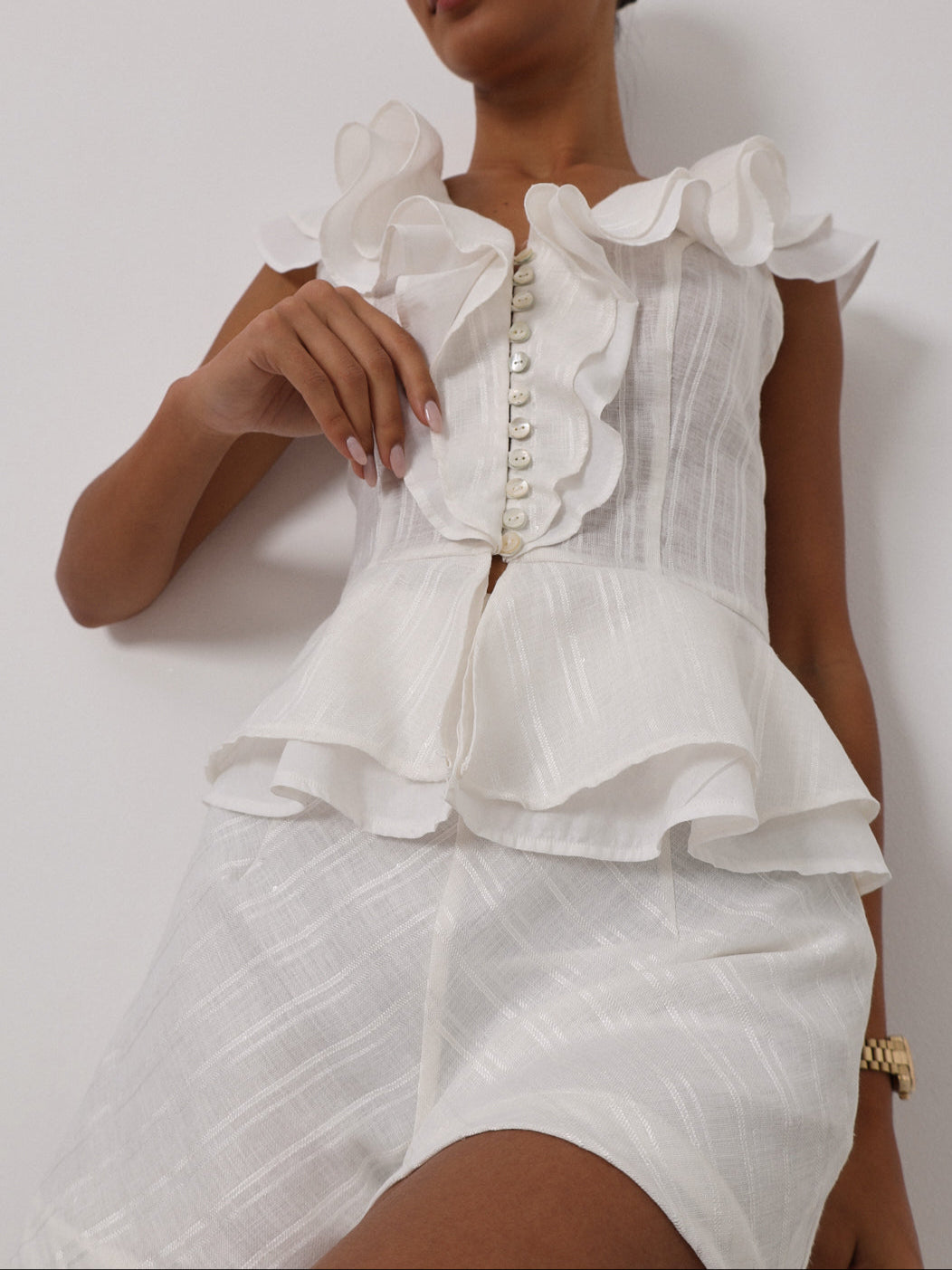 Colette High Waist Shorts | Ivory