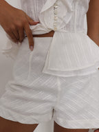 Colette High Waist Shorts | Ivory