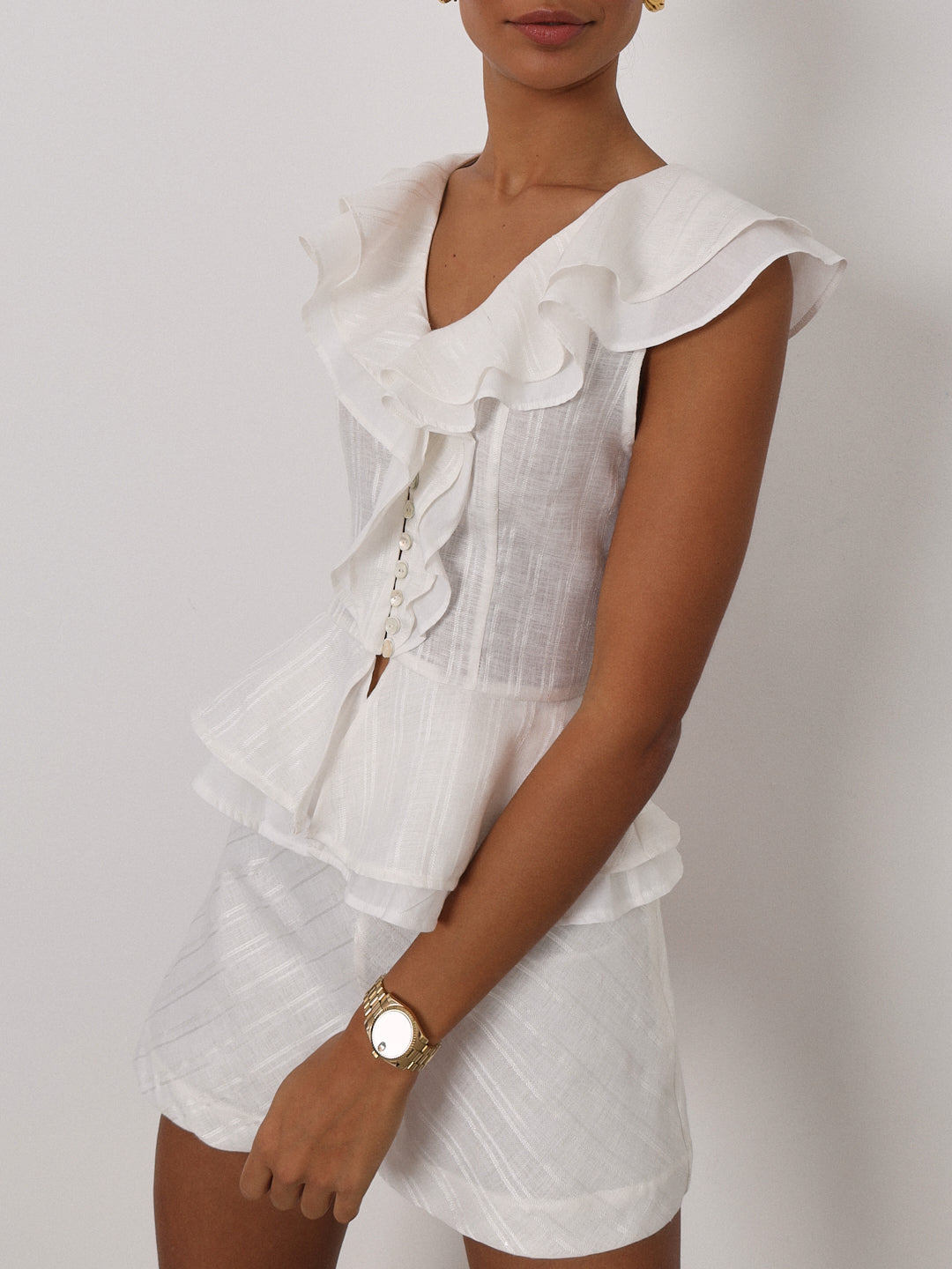 Colette High Waist Shorts | Ivory
