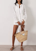 Delano Lace Cardigan | White