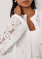 Delano Lace Cardigan | White
