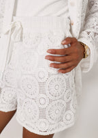 Delano Lace Shorts | White