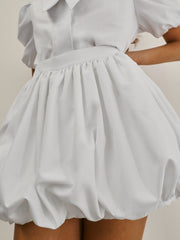 Christa Puffball Skort | White