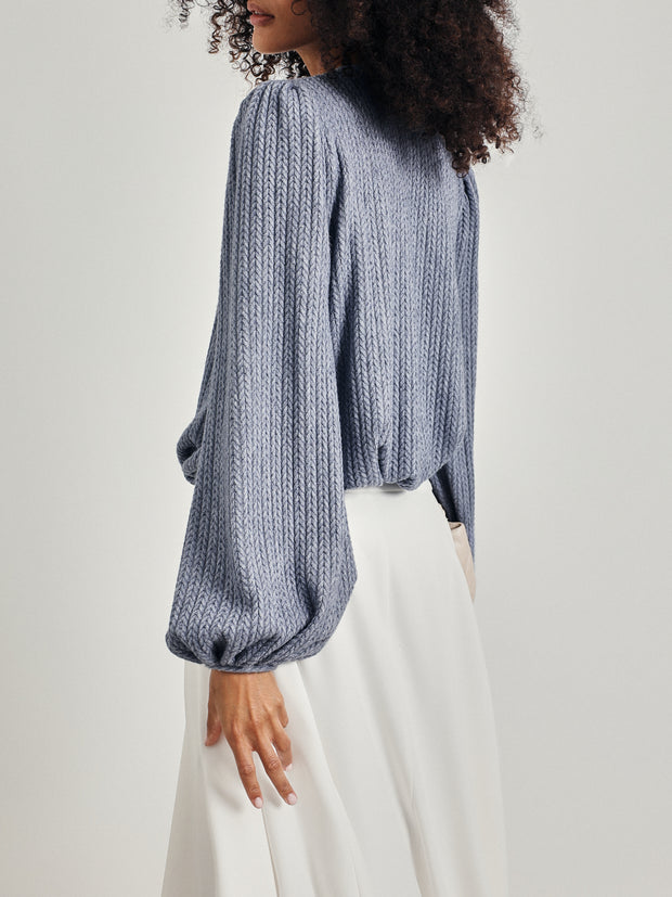 Elsya Soft Cable Cardigan | Blue