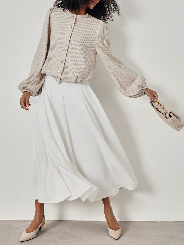 Arlene Flowing Elegance Skirt | Ivory