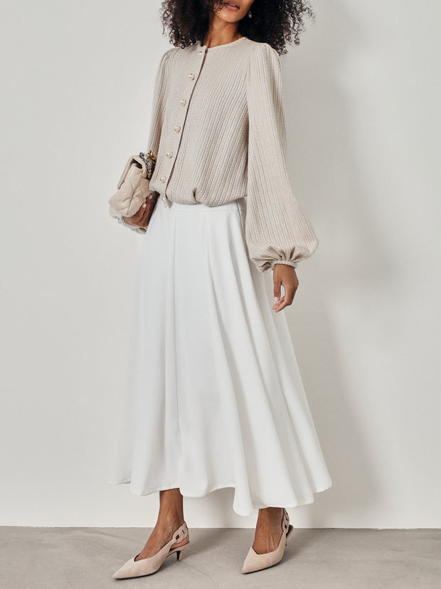 Arlene Flowing Elegance Skirt | Ivory