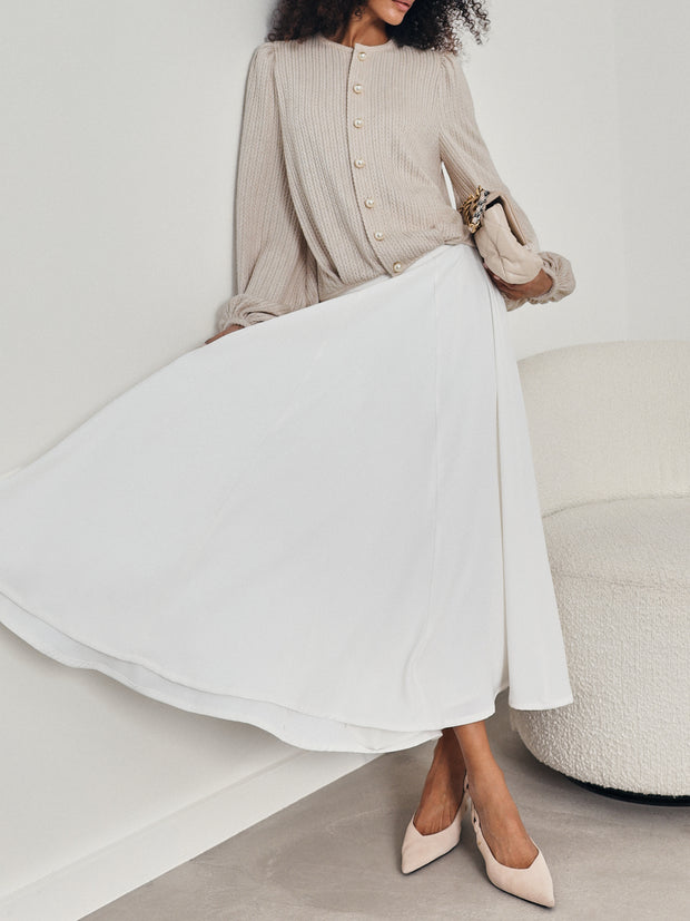 Arlene Flowing Elegance Skirt | Ivory