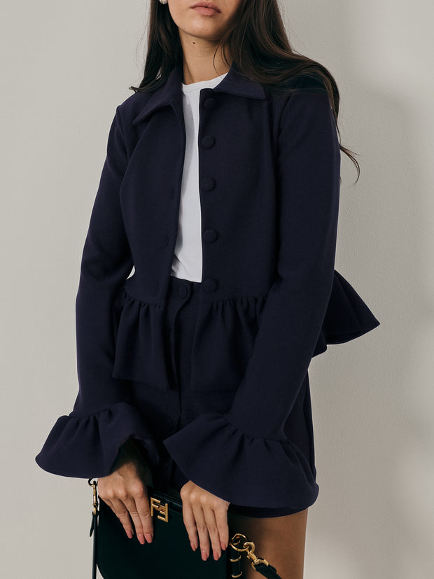 Eveline Peplum Jacket | Navy