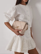 Felicia Tiered Skort With Lace | Coco White