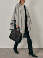 Sorella Plush Felt Cardigan Cape | Grey Marl