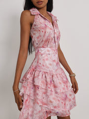 Sandrina Floral Frill Elevate Dress | Pink