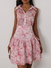 Sandrina Floral Frill Elevate Dress | Pink