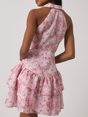 Sandrina Floral Frill Elevate Dress | Pink