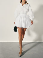 Karla Puffball Skirt | White