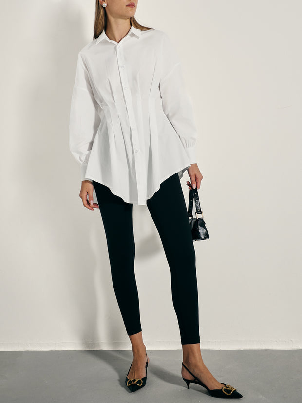 Gabriella Fit & Flare Timeless Shirt | White